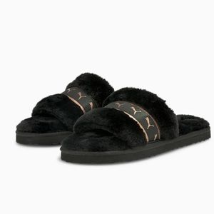 Puma Women’s Faux Fur Fluff Remix Slide Sandals NWT Item# 385240_06